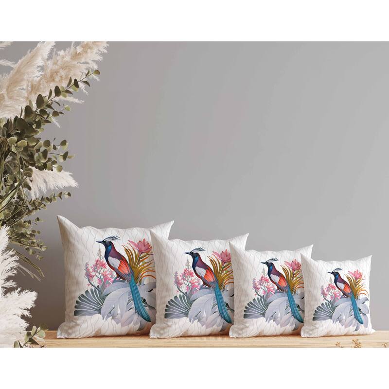 Woodland Flyers Faux Suede Reversible Throw Pillow White and Blue