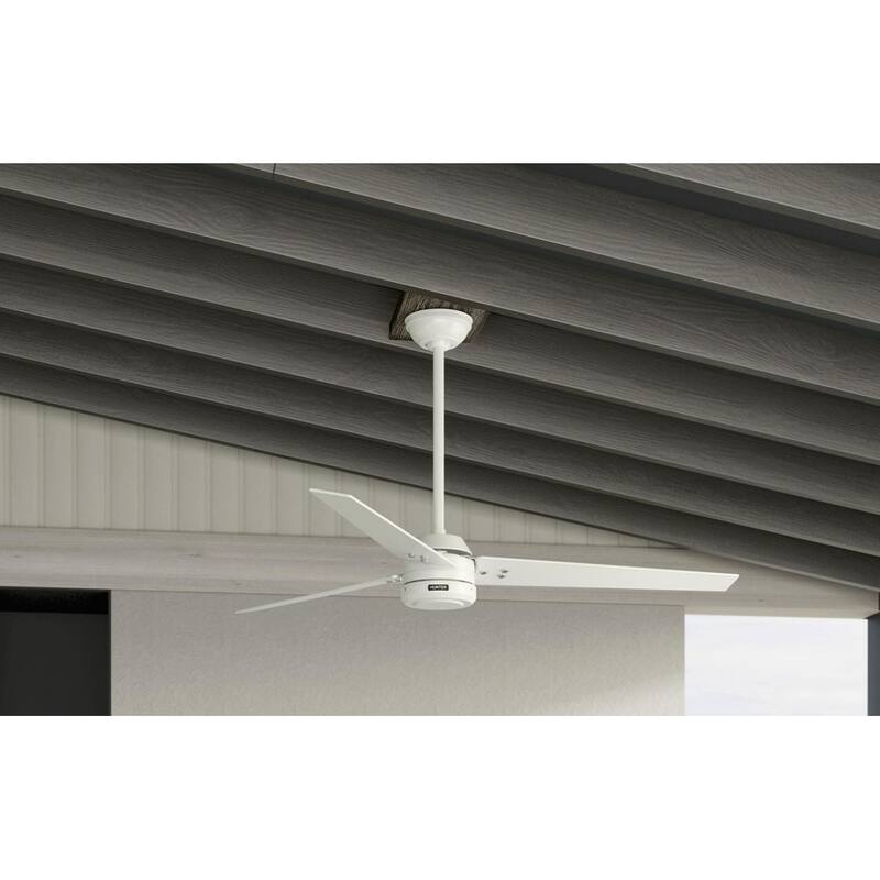 Hunter 60" Cassius ENERGY STAR® Ceiling Fan and Wall Control - Damp Rated - Farmhouse, Transitional, Industrial, Casual - Fresh White