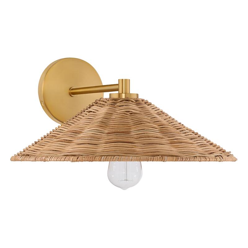 Bellevue SH90106 8" Tall Wall Sconce with Rattan Shade