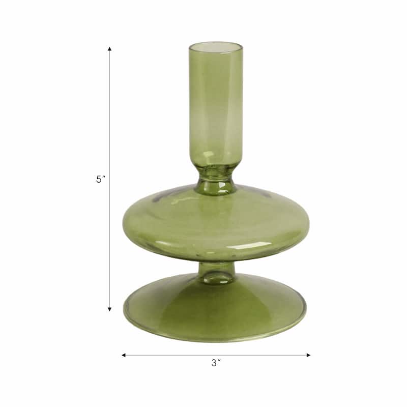Sculptural Glass Candle Holder with Rounded Accent Base - Modern Tabletop Candle Holder for Any Room