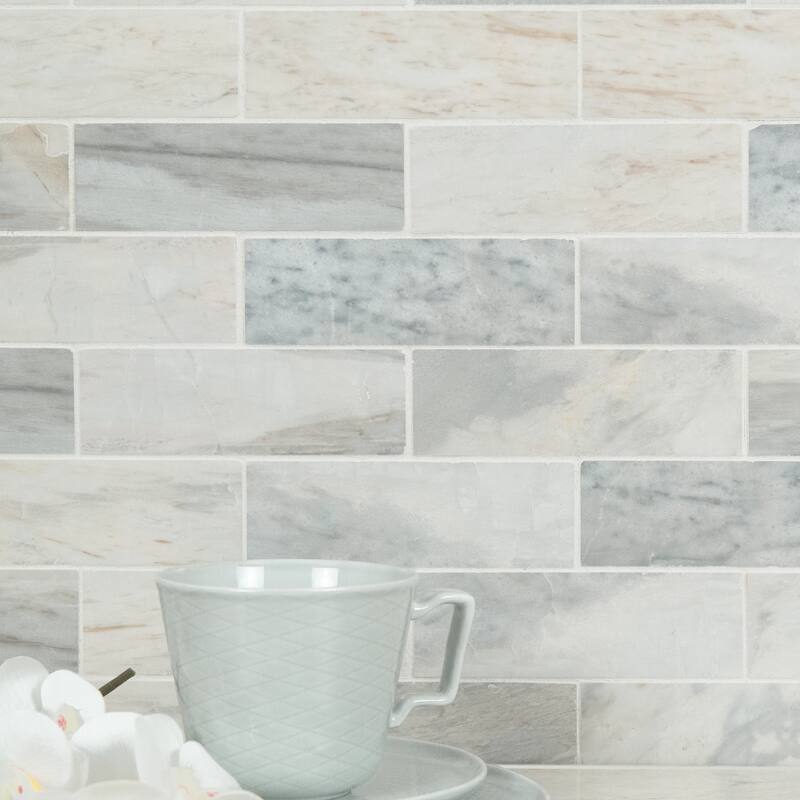 Ackland AKM-S-2X6SWP-CA 12" x 12" Marble Subway Floor and Wall Tile -