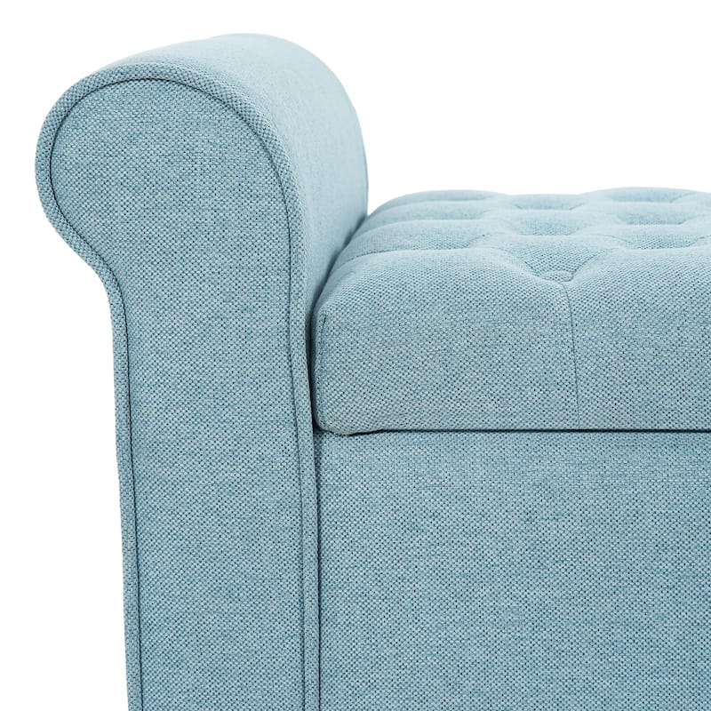 Christopher Knight Home - Keiko Contemporary Rolled Arm Fabric Storage Ottoman Bench