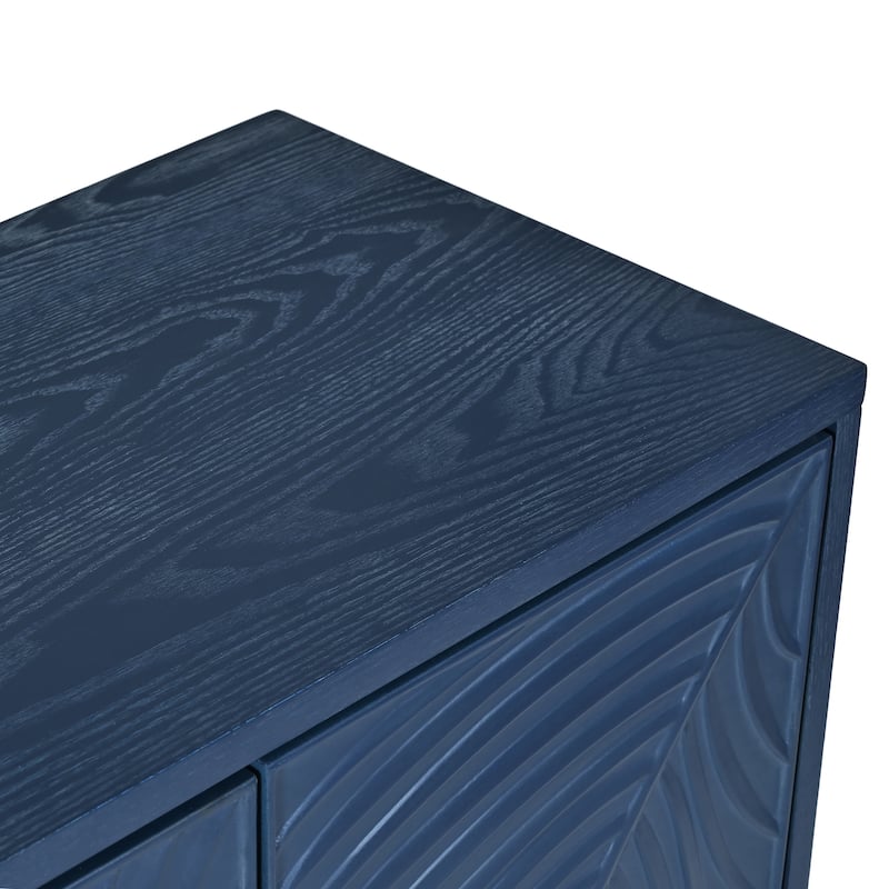 4-Door Sideboard with Unique Texture & Adjustable Shelves
