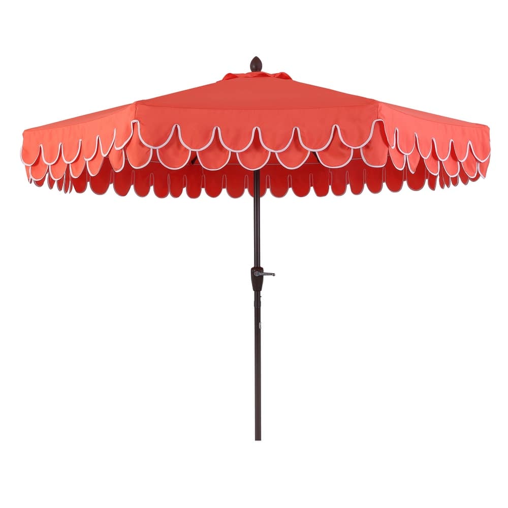 9ft Fringe Patio Umbrella Auto-Tilt, Crank, by JONATHAN Y