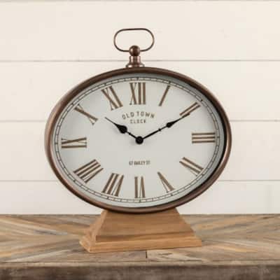 18.75" Oval Tabletop Clock - 16.25"L x 4.5"W x 18.75"H