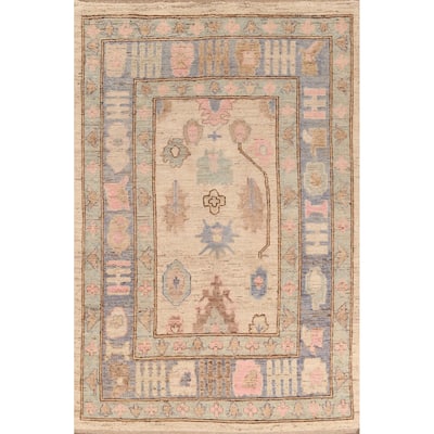 Earth Tone Oushak Turkish Rug Handmade Living Room Wool Carpet - 6'8" x 9'8"
