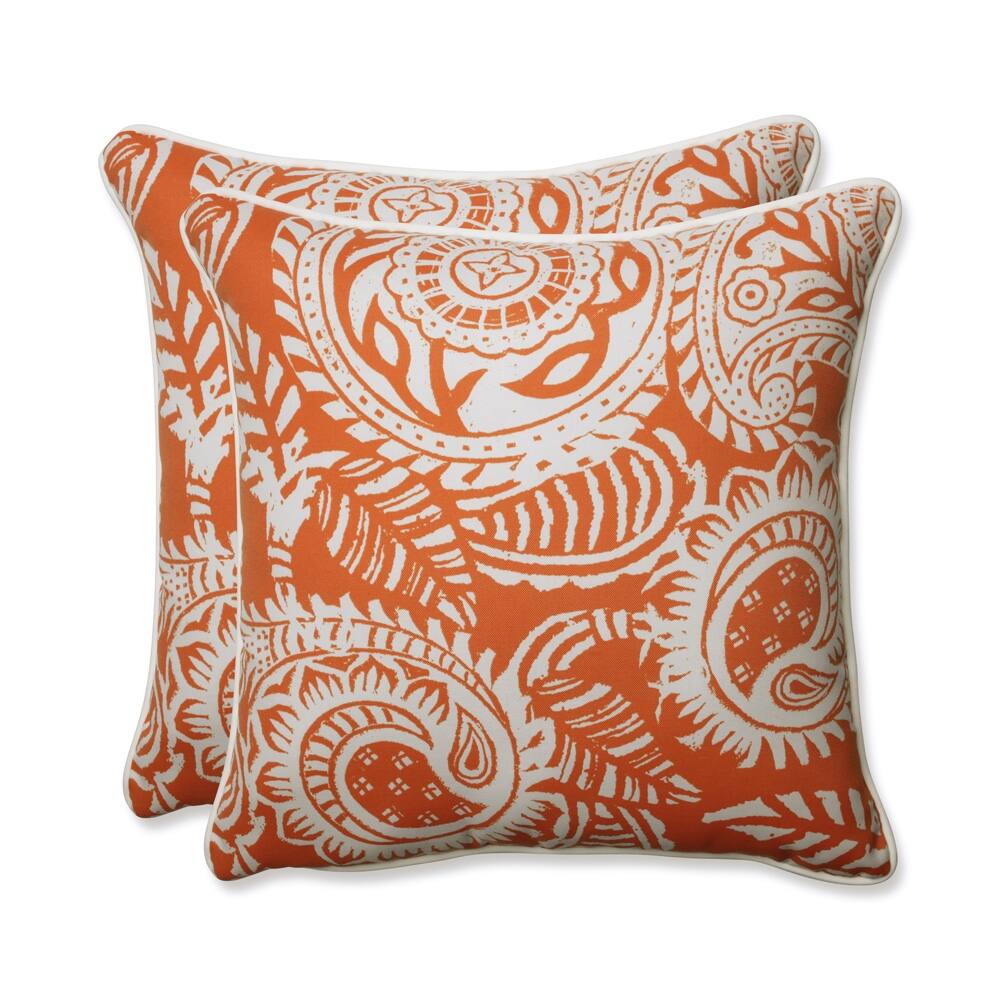Pillow Perfect Outdoor/ Indoor Addie Terra Cotta 18.5-inch Throw Pillow (Set of 2)