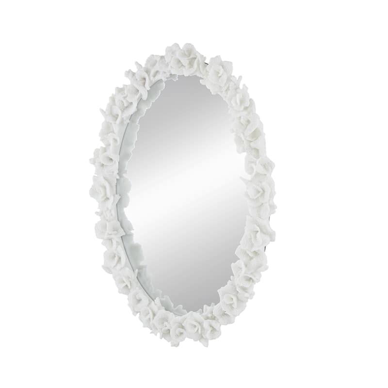 Coral Framed Oval Wall Mirror - 35.5" - White
