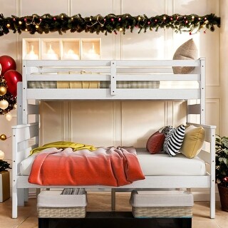 Detachable Design Wood Twin Xl Over Queen Bunk Bed with Ladder