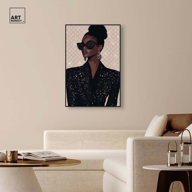 Elegant Woman Sparkle Canvas by Art Remedy