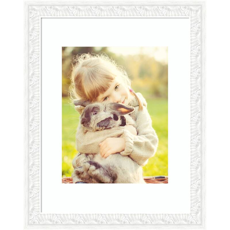 Bethany Picture Frame, Photo Frame - 11x14 Matted to 8x10 - Bethany White
