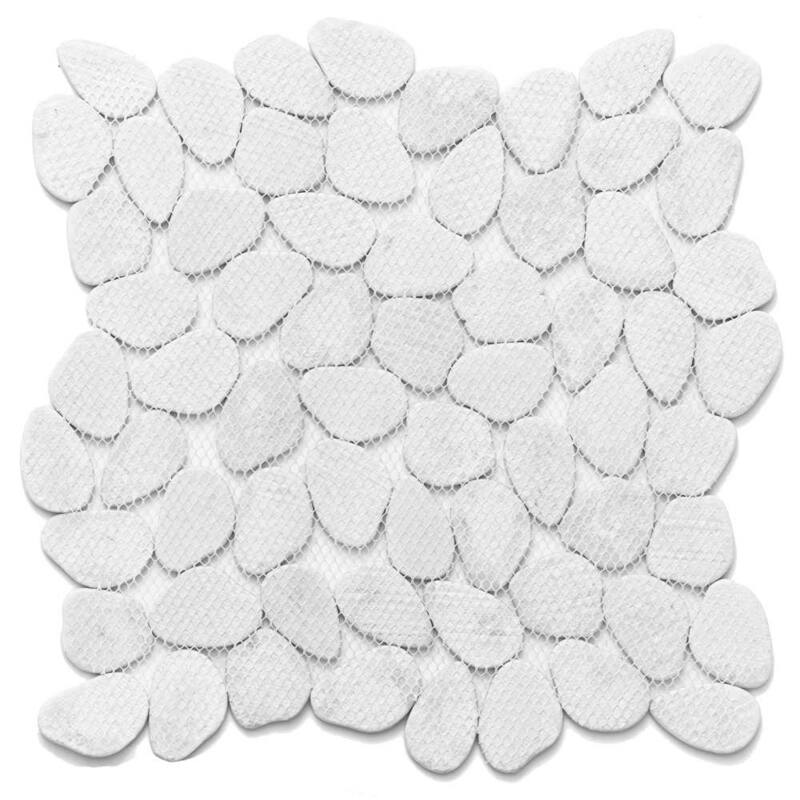The Tile Life Recycled Cenote Pebble 13x13 Blanco Glass Floor & Wall Tile