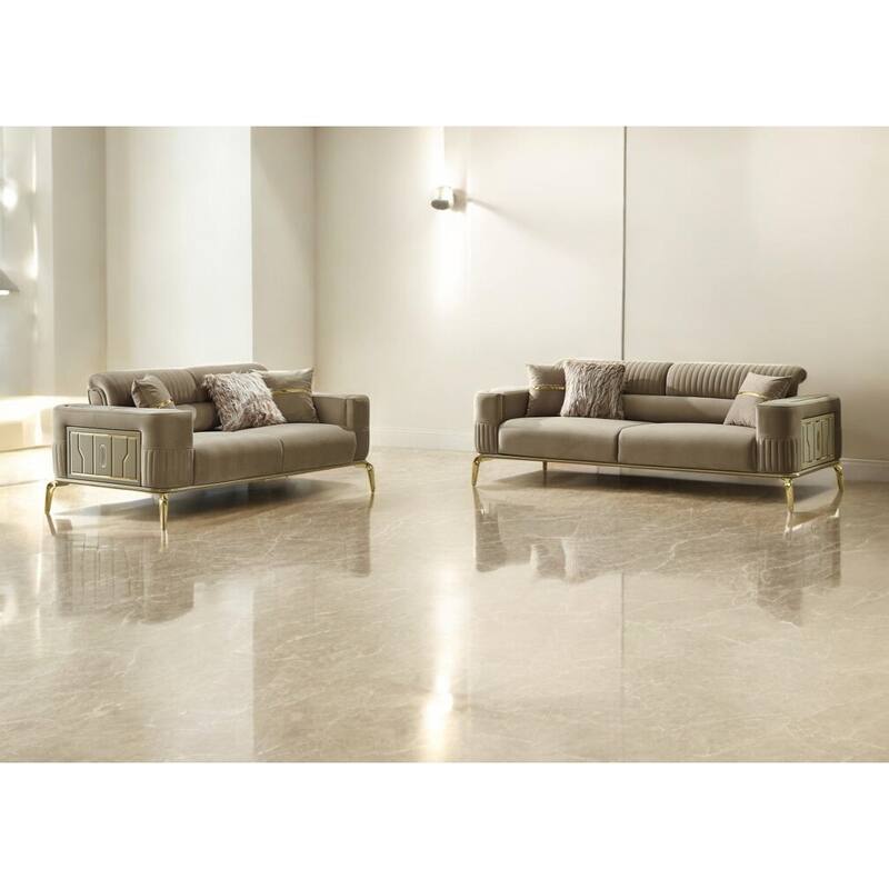 Amoria Convertible Modern Upholstered 90'' Velvet Metal Leg