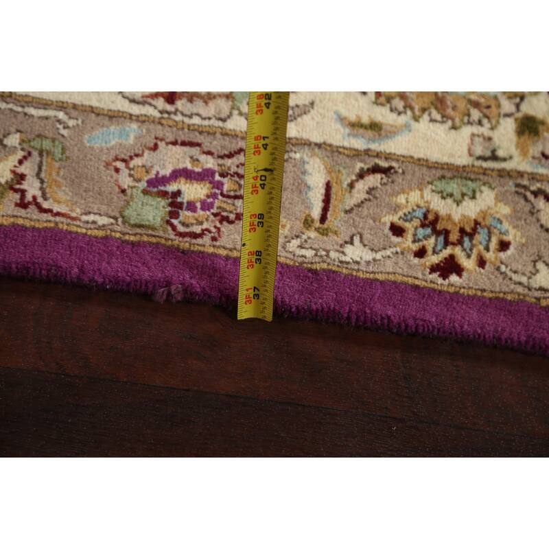 Wool/ Silk Vegetable Dye Floral Oriental Tabriz Area Rug Hand-knotted - 8'1" x 10'4"