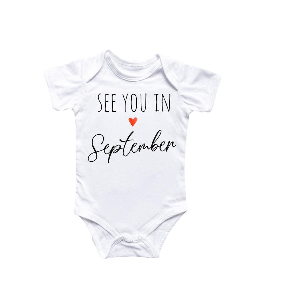 September Baby Announcement - Baby Boy Girl Clothes Infant Bodysuit Funny Cute Newborn