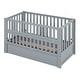 preview thumbnail 7 of 16, Toddler Bed Crib with Safety Guardrail and Drawers and 3 Height Options for Boys Girls, Wooden Slat Support Easy Assembly, Gray