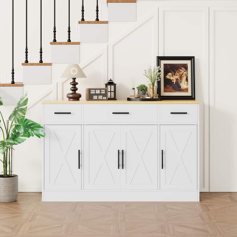 Farmhouse Kitchen Buffet Storage Cabinet, Sideboard
