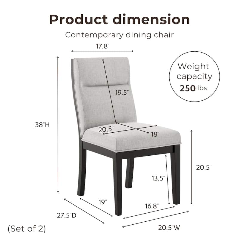 Furniture of America Zibo Contemporary Upholstered Side Chairs (Set of 2)