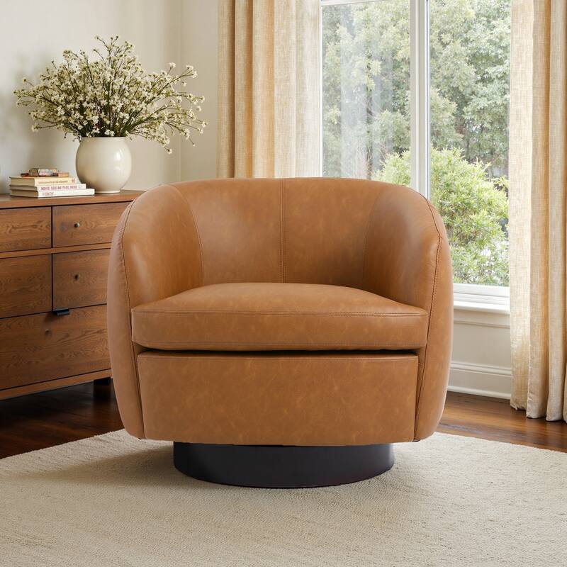 Upholstered Swivel Barrel Chair