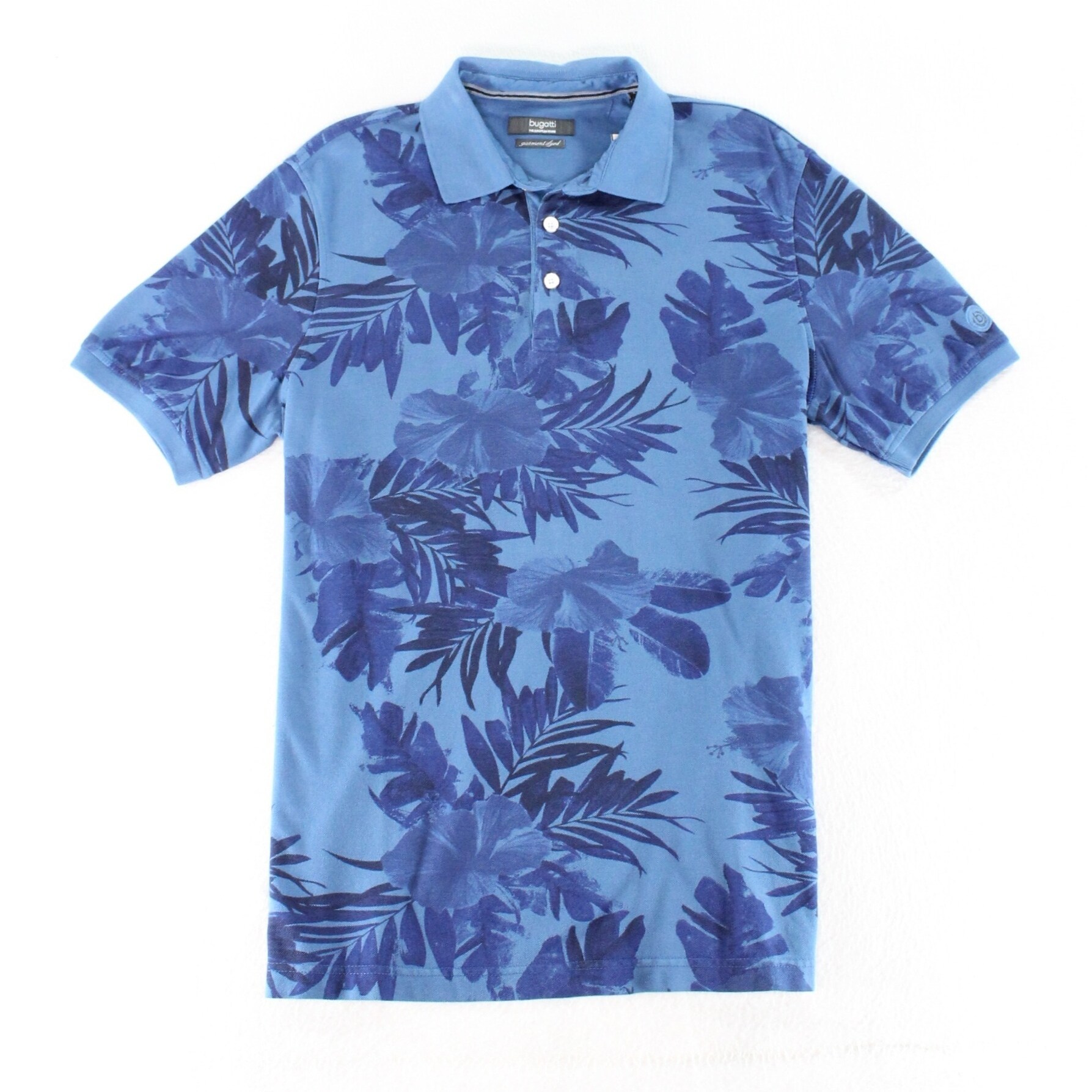 Shop Bugatti New Navy Blue Mens Size Medium M Hawaiian Polo Rugby