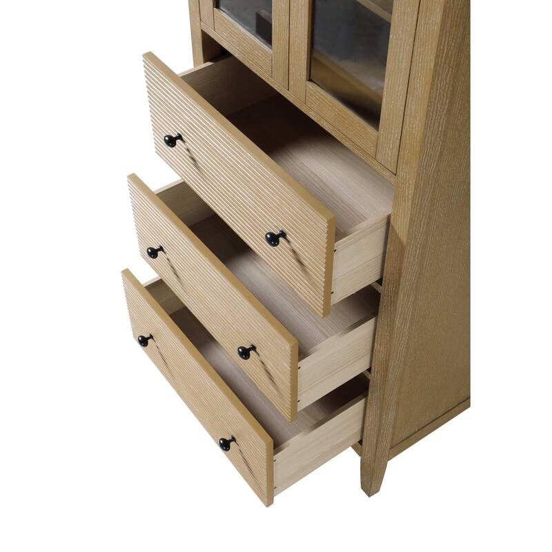 Kensington 16-28 Inch Bath Storage Glass Cabinet