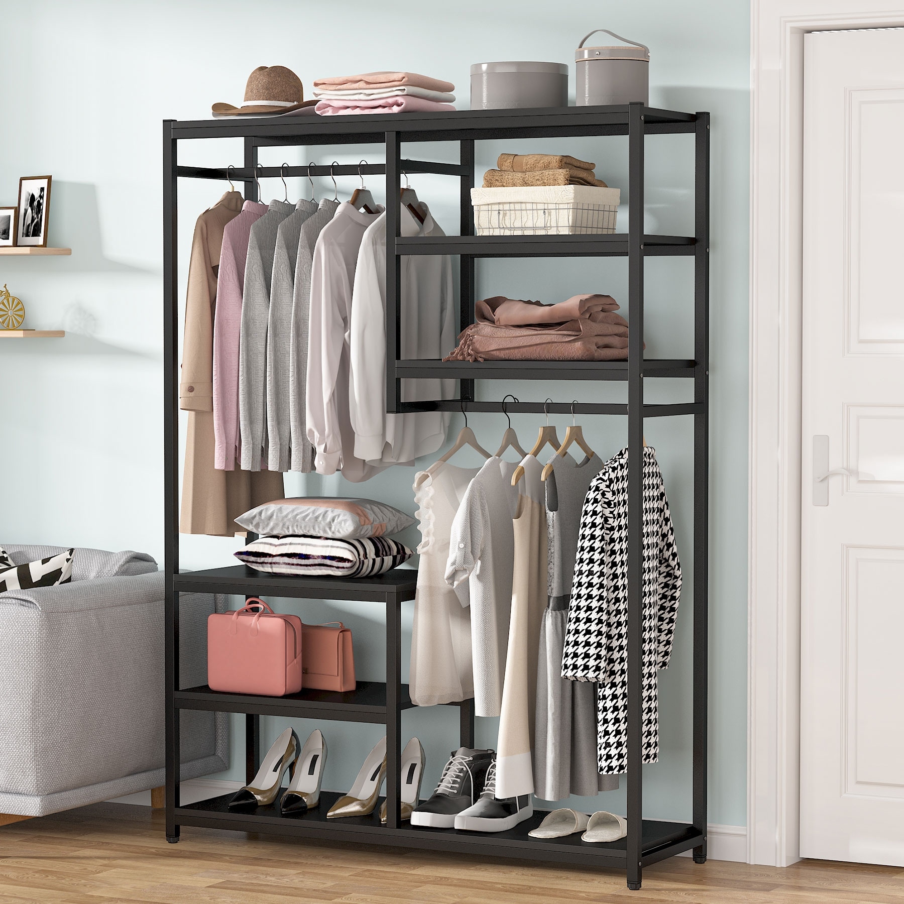 https://ak1.ostkcdn.com/images/products/is/images/direct/29533e806b167e182e9da48fd4ab8ebebcbc2156/Large-closet-organizer-Double-Hanging-Rod-Clothes-Garment-Racks-with-Storage-Shelves.jpg