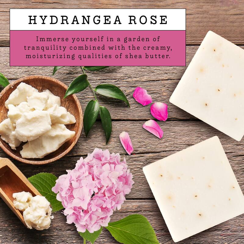 Lovery Handmade Goat Milk Soap Made in USA with Shea Butter - Hydrangea Rose Scent - Goats Milk Soap Bar, Single