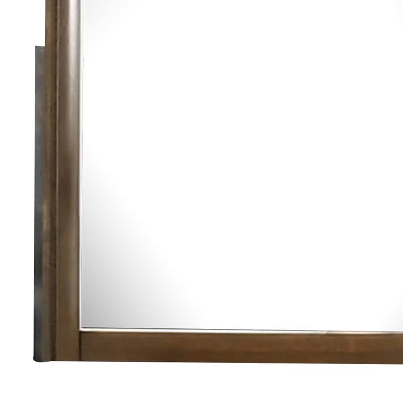 Cair Dresser Mirror, 32 Inch Rectangular Frame, Round Edges, Brown Wood