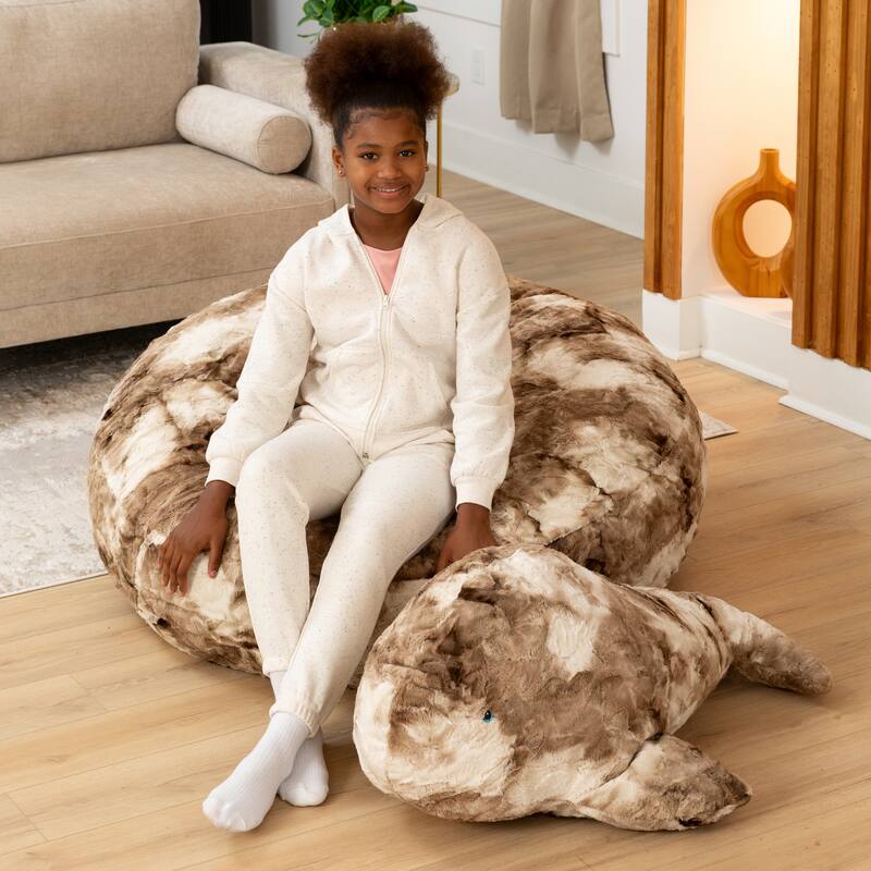 Raven-Symoné Marina the Whale Sea Buddy Large Kids Stuffed Animal Bean Bag and Pouf