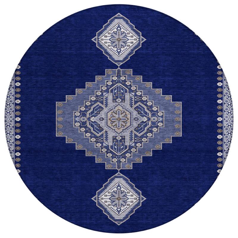 Machine Washable Indoor/ Outdoor Boho Traditional Chantille Rug