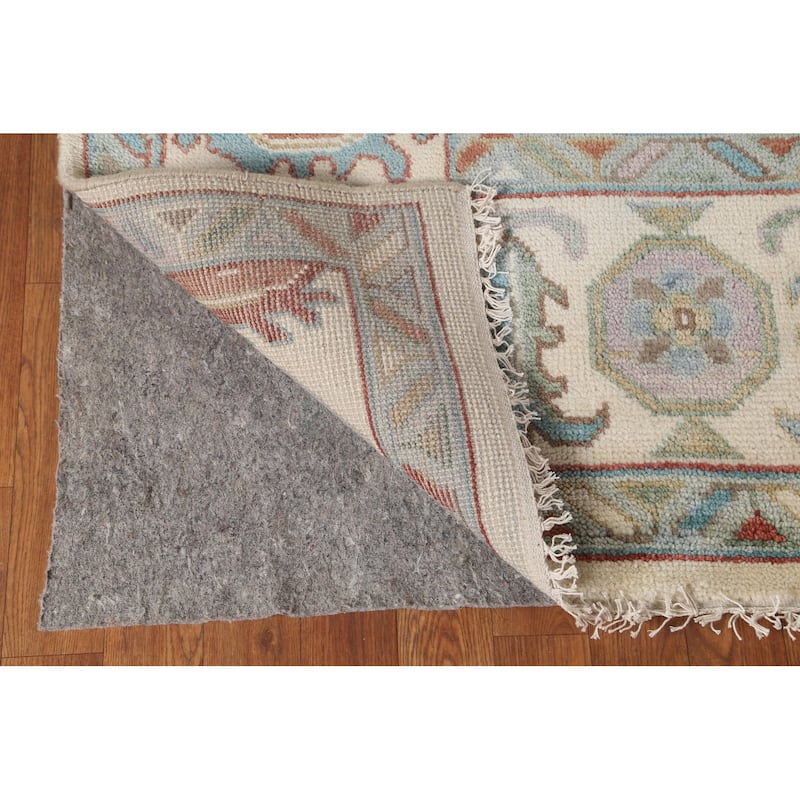 Oushak Oriental Area Rug Handmade Beige Wool Carpet - 8'0" x 9'10"