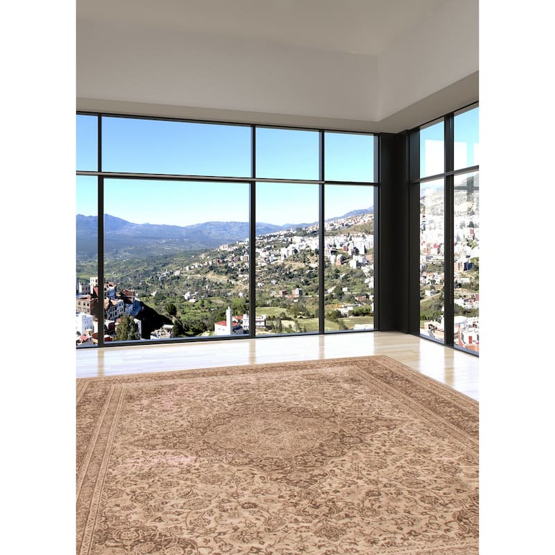 ECARPETGALLERY Hand-knotted Antalya Vintage Khaki Wool Rug - 9'6 x 12'2