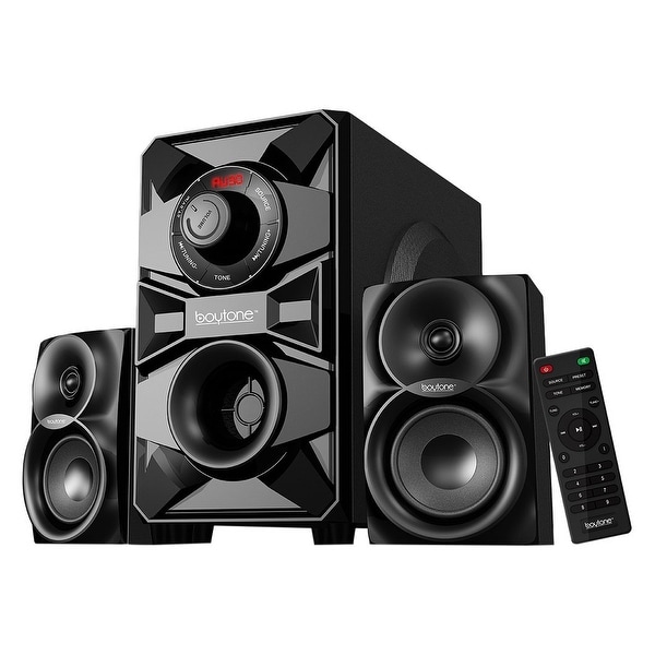 Boytone BT-328F, 2.1 Wireless Bluetooth Multi Media speaker, powerful home theater speaker systems, FM Radio, SD, USB ports, AUX