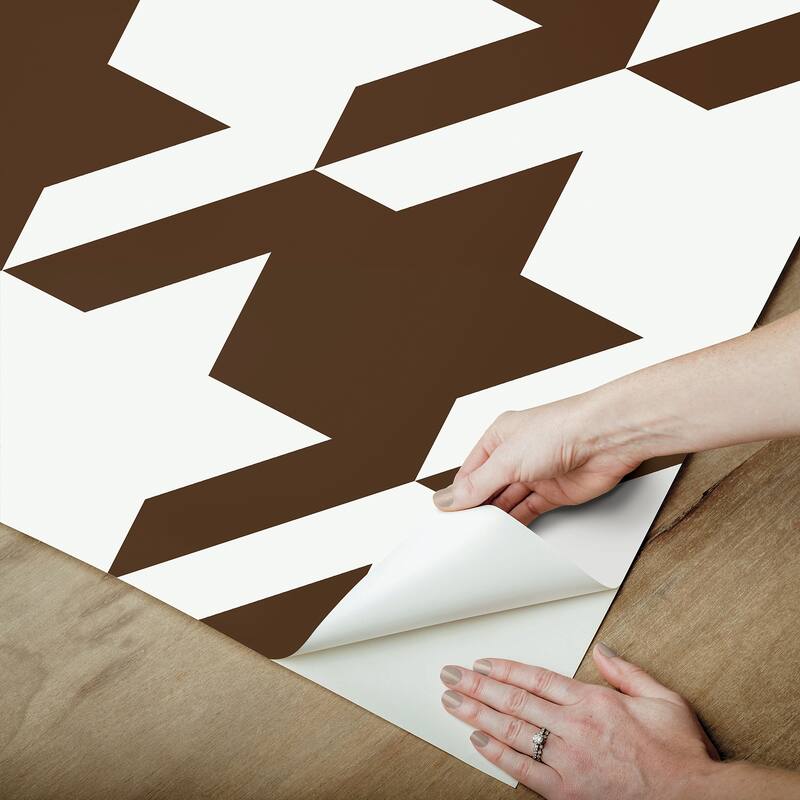RuPaul RuHoundstooth Brown Peel and Stick Wallpaper