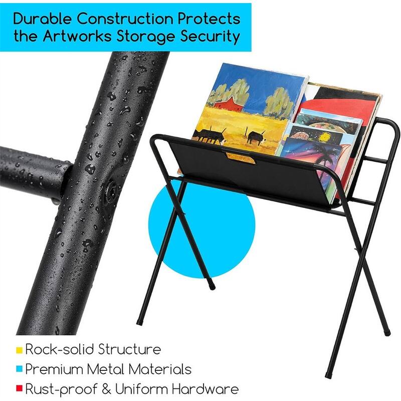 Folding Metal Canvas Print Rack - Portable Art Display