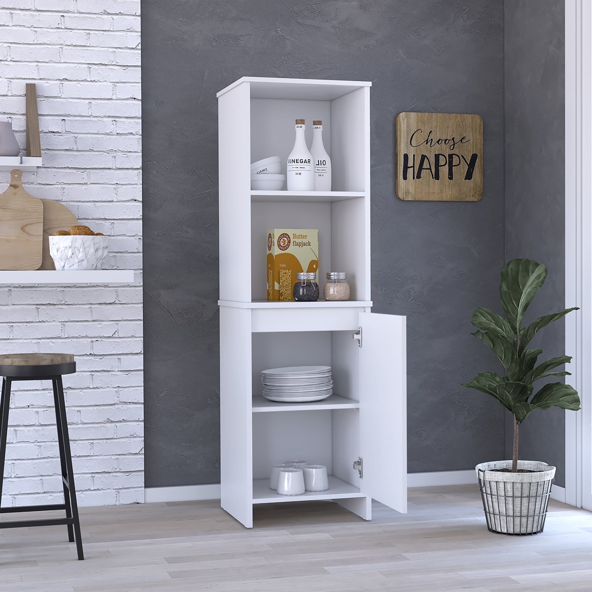 Single door store kitchen pantry cabinet
