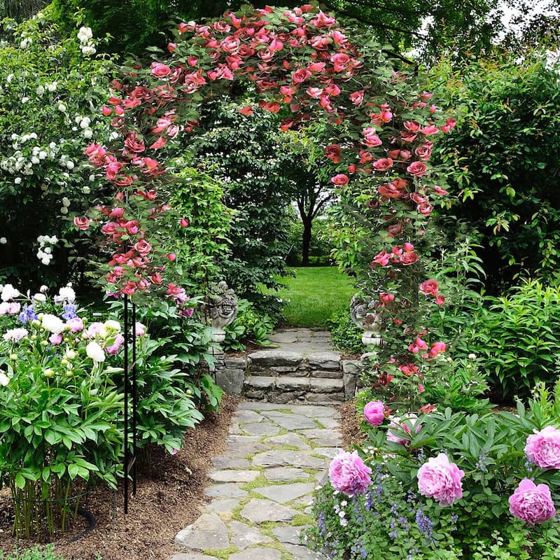 Gymax Garden Arch Arbor Trellis 7.5 ft Patio Pergola Plant Stand Rack