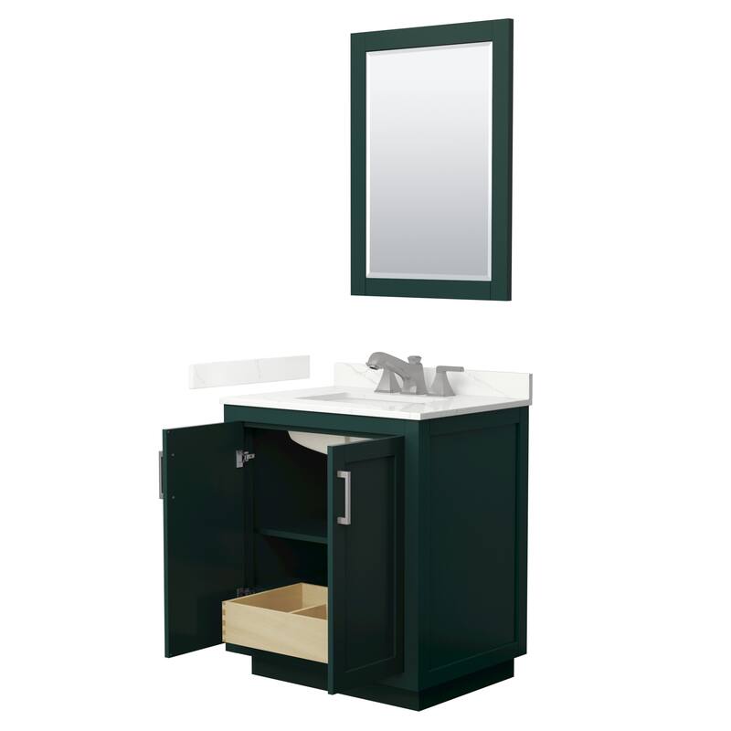 Miranda 30-inch Single Vanity, Quartz Top, 24-inch Mirror