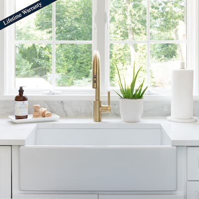 Turner 30" White Fireclay Single Bowl Farmhouse Apron-Front Undermount Sink