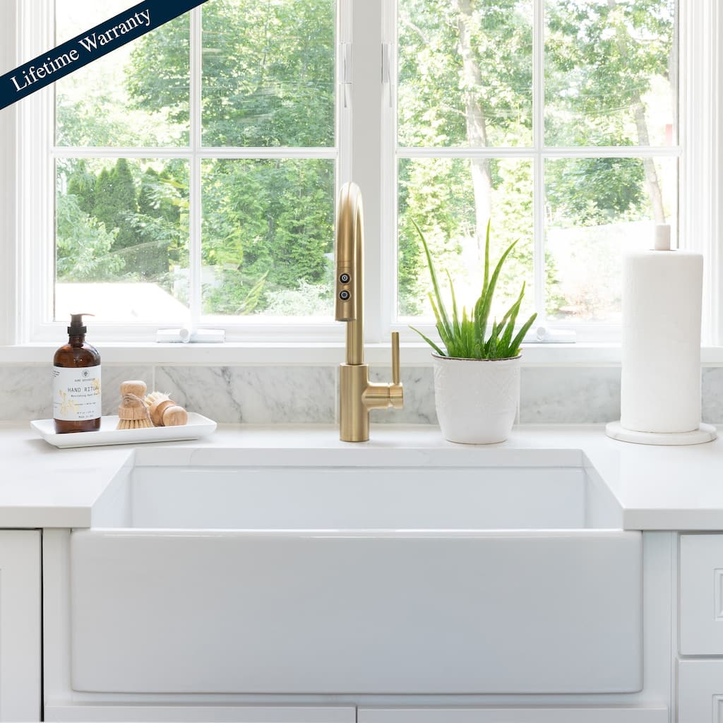 Turner 30" White Fireclay Single Bowl Farmhouse Apron-Front Undermount Sink