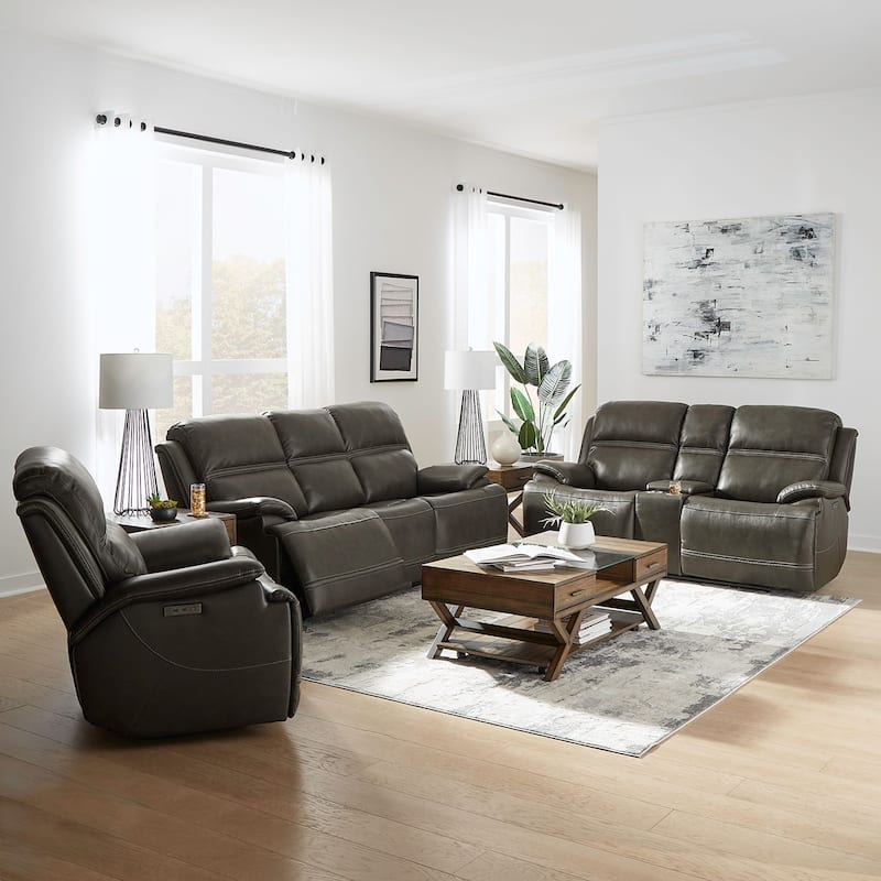 Liberty Furniture Bentley Living Room Power Leather Sets - Sofa, Recliner, Loveseat