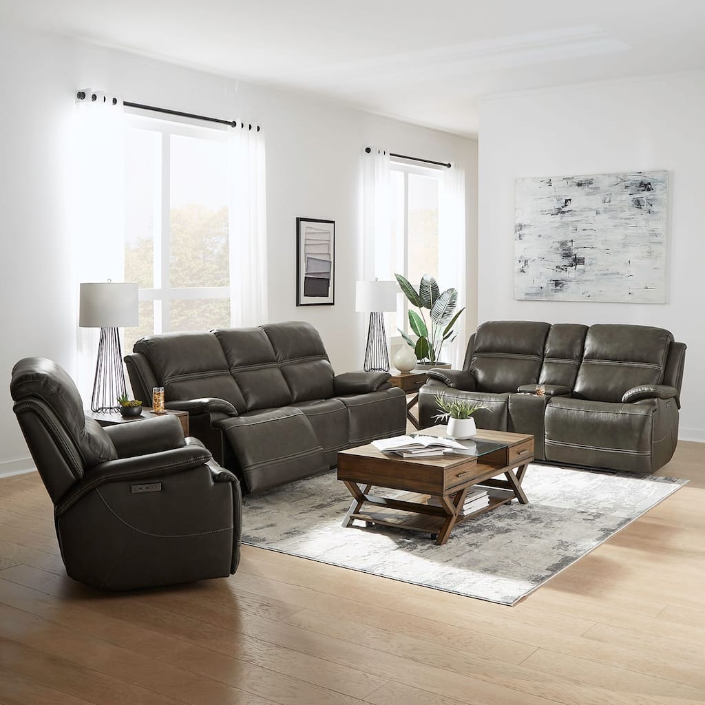Liberty Furniture Bentley Living Room Power Leather Sets - Sofa, Recliner, Loveseat