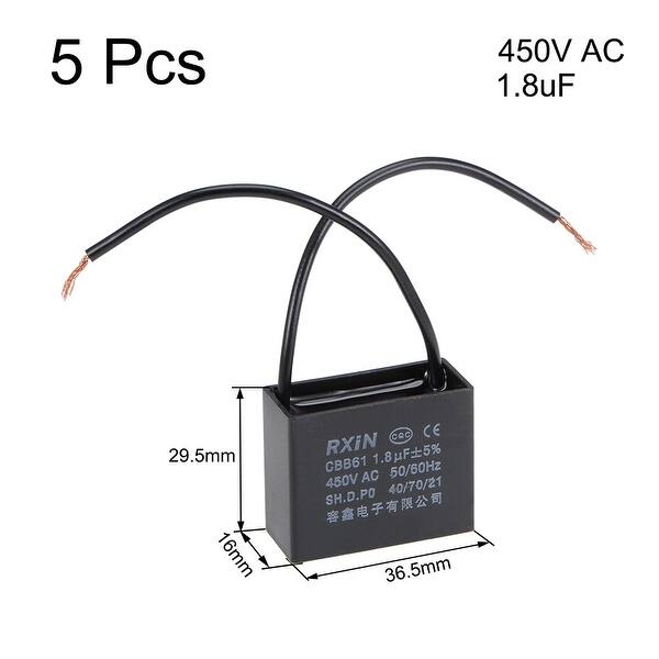 5pcs CBB61 1,2uF 450V Motor Start Run Fan Capacitor Kondensatoren