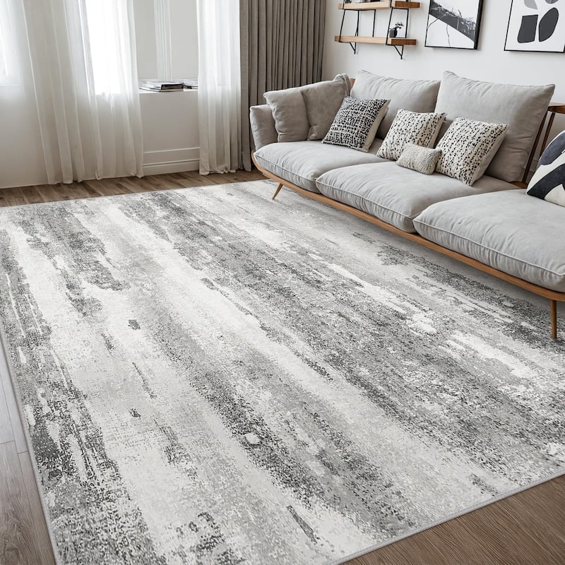 Mcow Abstract Collection Contemporary Machine Washable Area Rug - 9'X12'