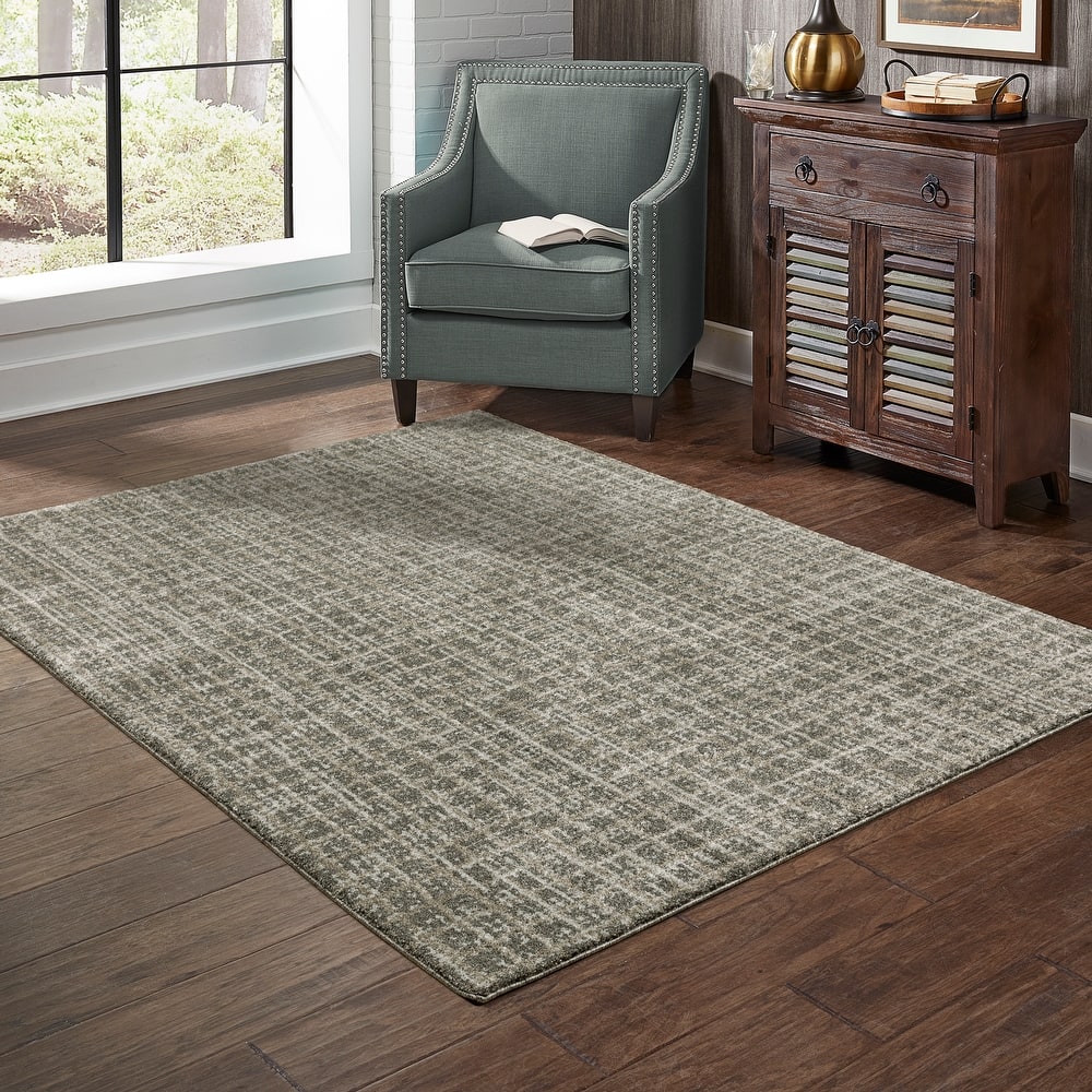 Style Haven Archer Geometric Plaid Grey/ Beige Indoor Area Rug