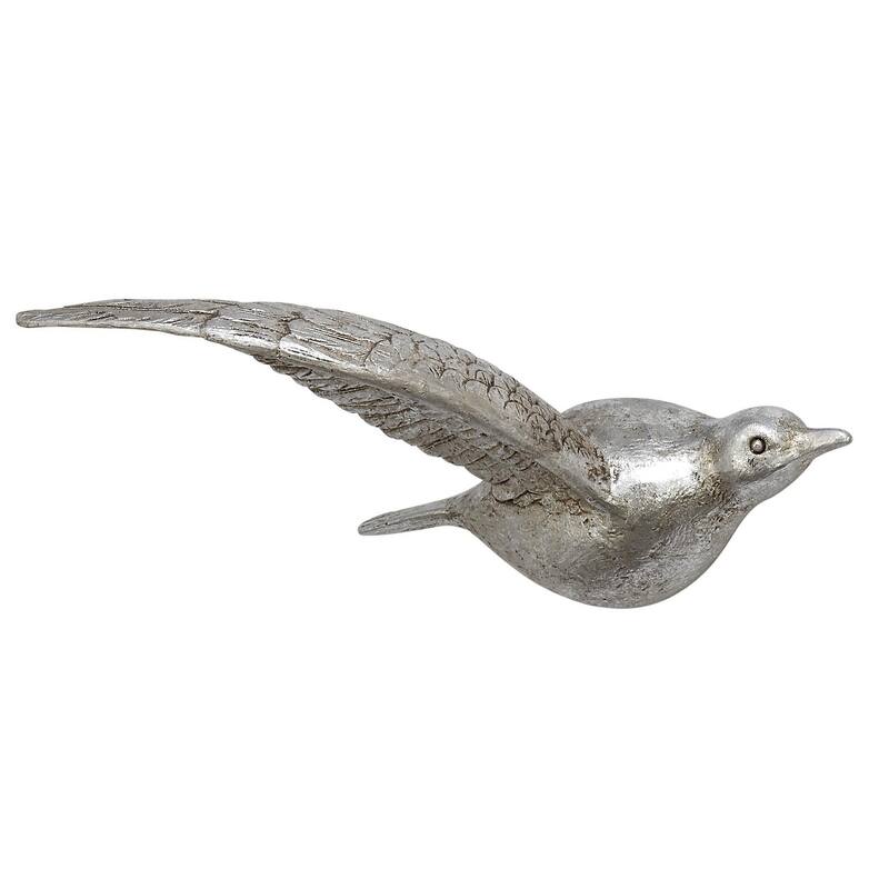 Polystone Bird Distressed 3D Floating Home Wall Decor - Set of 3 Dark Brown, Silver, Gold - Roche River Decor