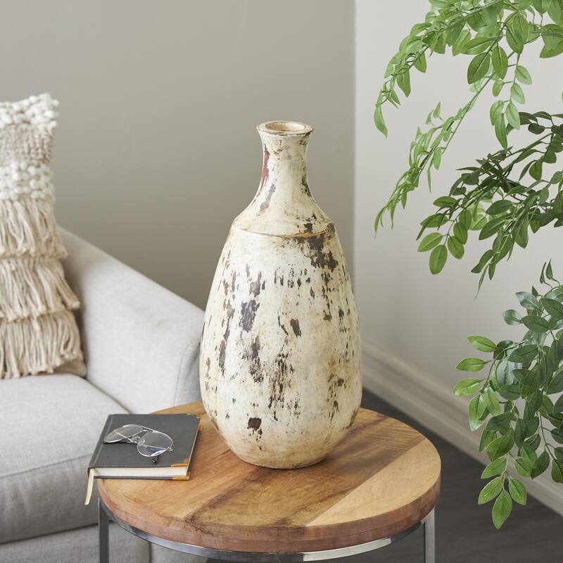 Ceramic Antique Style Distressed Decorative Vase - Brown - Roche River Decor