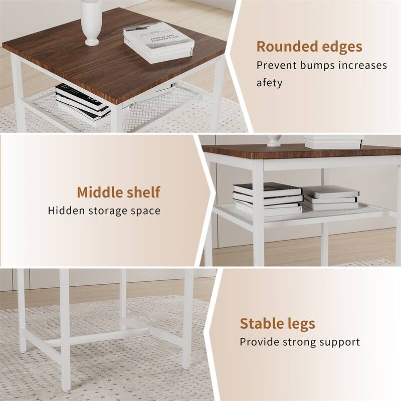 Bar Table,Equipped with 2 Bar Stools ,with Backrest and Partition