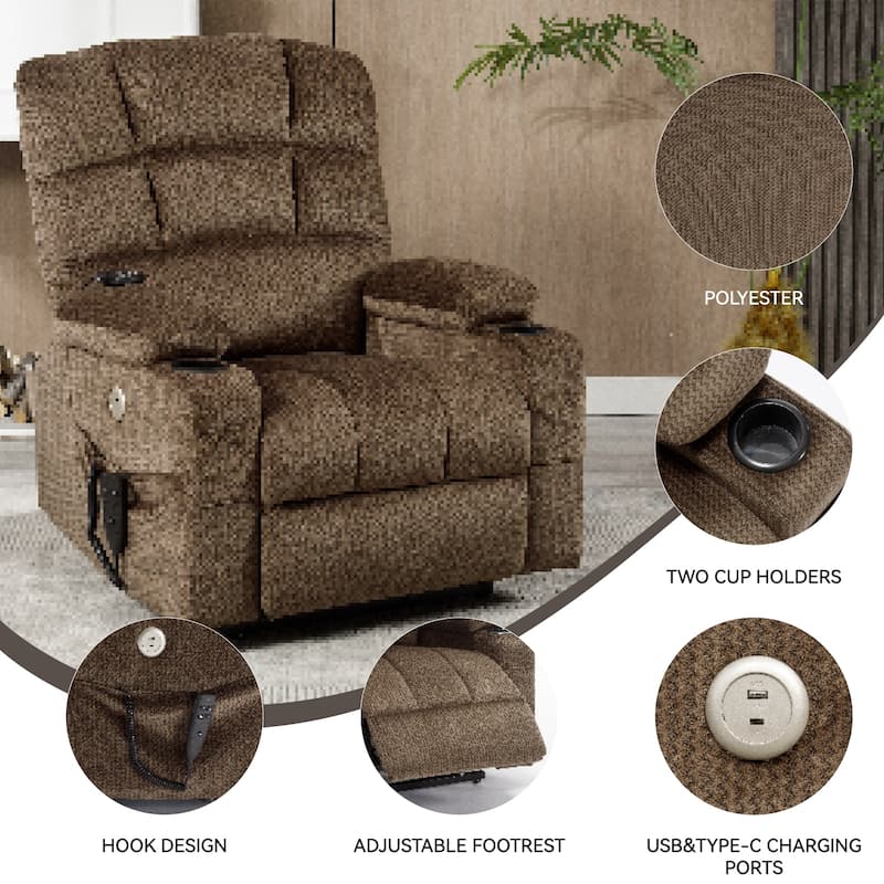 Chenille Power Lift Recliner Chair