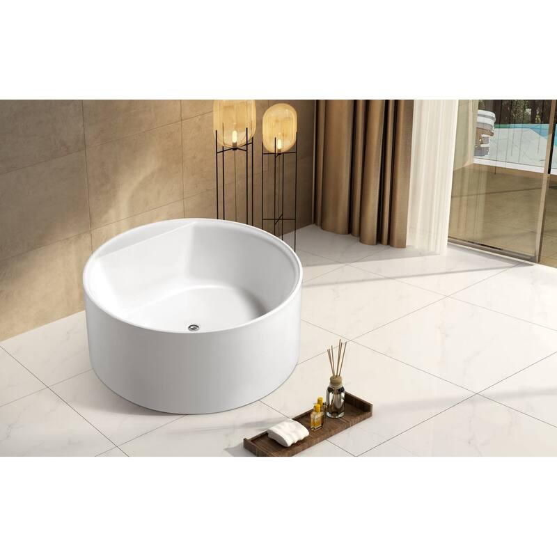 Kingston Brass VTRO535322 Aqua Eden 53" Free Standing Acrylic Soaking